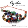 Ágata multicolor, bola facetada 6mm