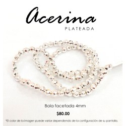 Acerina Facetada Plateada 4 mm