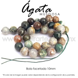 Ágata Musgosa bola facetada 10 mm