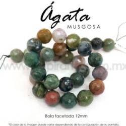 Ágata Musgosa bola facetada 12 mm