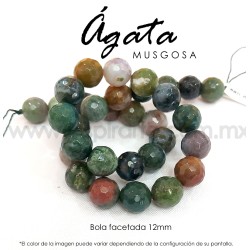 Ágata Musgosa bola facetada 12 mm
