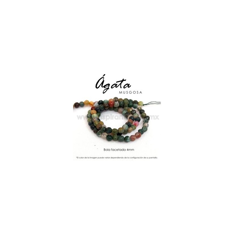 Ágata Musgosa bola facetada 4 mm