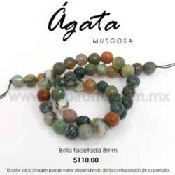 Ágata Musgosa bola facetada 8 mm