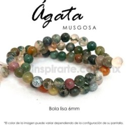 Ágata musgosa bola lisa 6mm