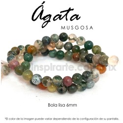 Ágata musgosa bola lisa 6mm