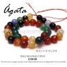 Ágata multicolor, bola facetada 10mm