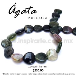 Ágata musgosa corazón 18mm