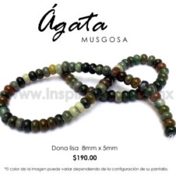 Ágata musgosa dona 8mm x 5mm