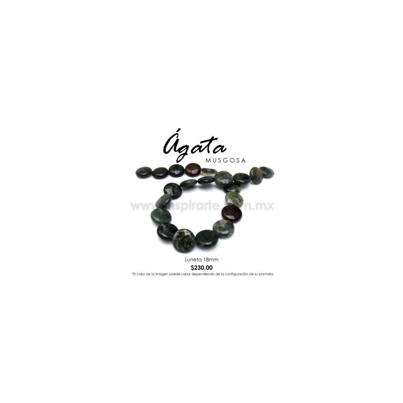 Ágata musgosa luneta 18mm