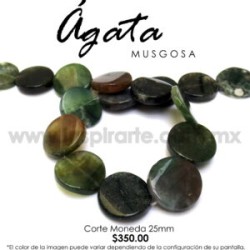 Ágata Musgosa moneda 25mm