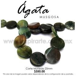 Ágata Musgosa moneda 25mm