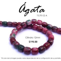 Ágata sandía, cilindro 12mm