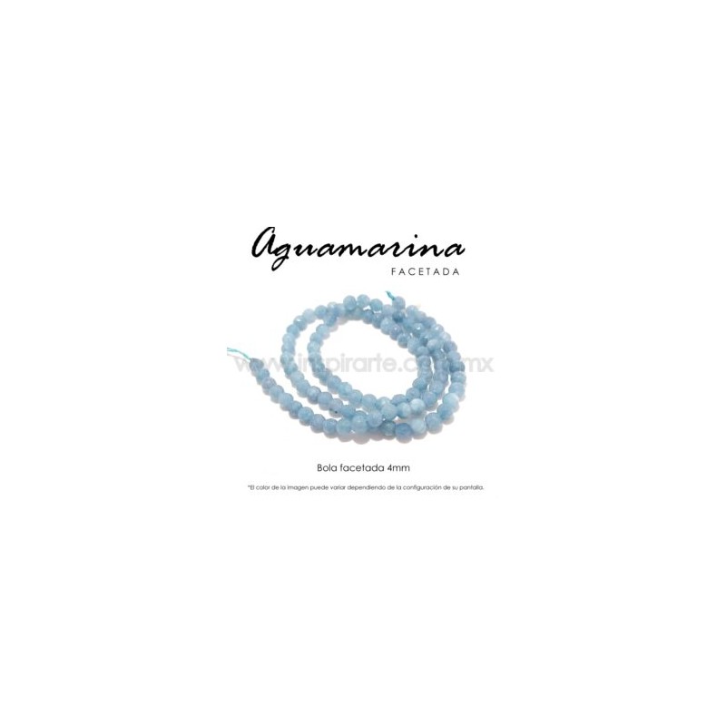 Aguamarina bola facetada 4mm