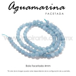 Aguamarina bola facetada 4mm