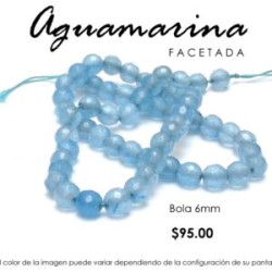 Aguamarina bola facetada 6mm