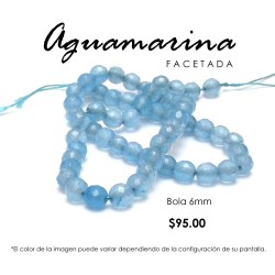 Aguamarina bola facetada 6mm
