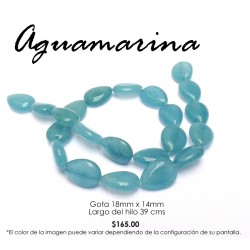 Aguamarina gota 18mm x 14mm