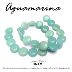 Aguamarina luneta 15mm