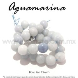 Aguamarina mate, bola lisa 12mm