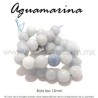 Aguamarina mate, bola lisa 12mm