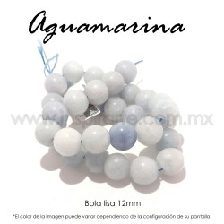 Aguamarina mate, bola lisa 12mm