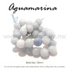 Aguamarina mate, bola lisa 12mm