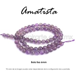 Amatista, bola lisa 6mm