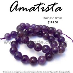 Amatista, bola lisa 8mm