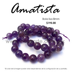 Amatista, bola lisa 8mm