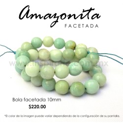 Amazonita bola facetada 10mm