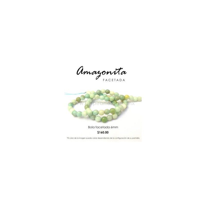 Amazonita bola facetada 6mm