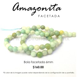 Amazonita bola facetada 6mm