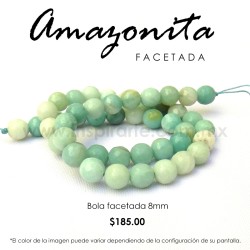 Amazonita bola facetada 8mm