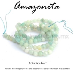Amazonita bola lisa 4mm