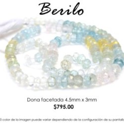 Berilo dona facetada 4.5mm x 3mm