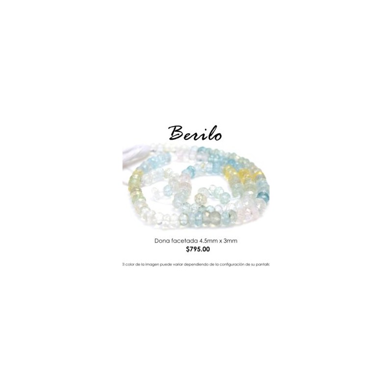 Berilo dona facetada 4.5mm x 3mm