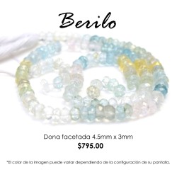 Berilo dona facetada 4.5mm x 3mm
