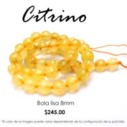 Citrino, bola lisa 8mm