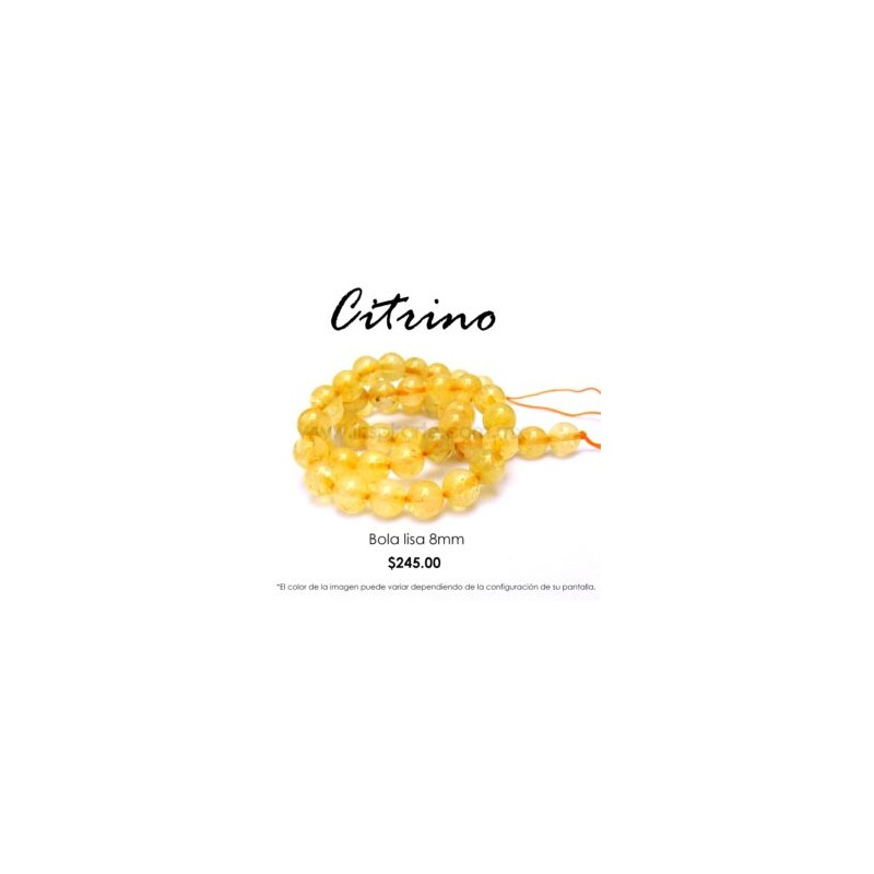 Citrino, bola lisa 8mm