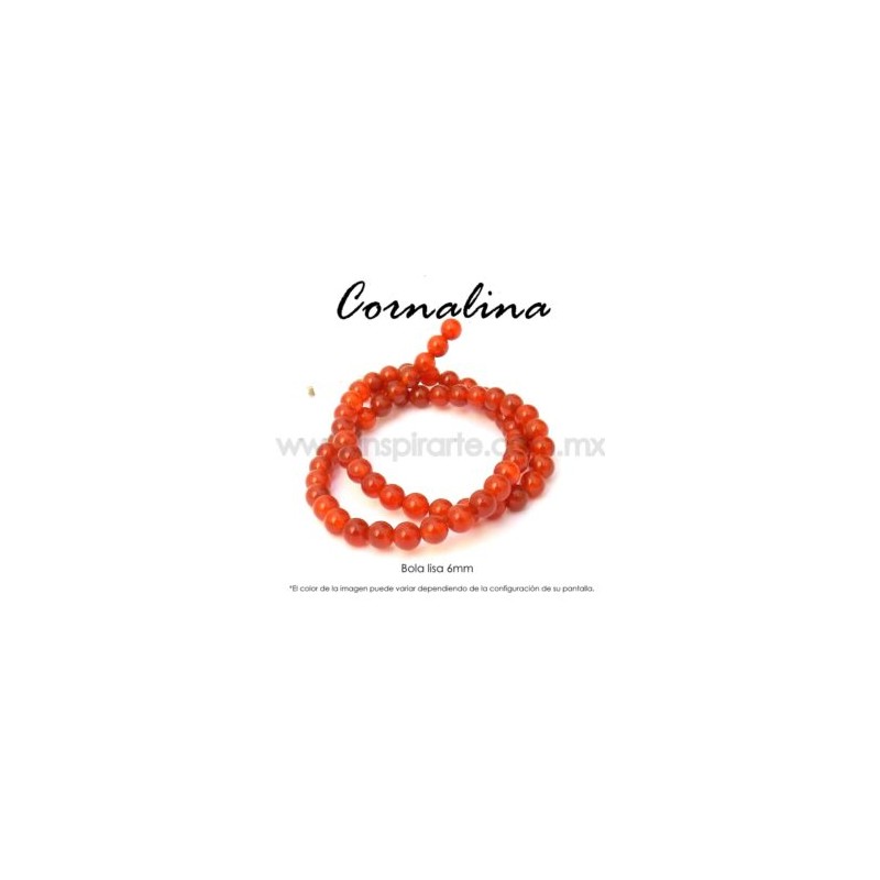 Cornalina bola lisa 6mm
