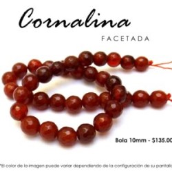 Cornalina facetada 10mm