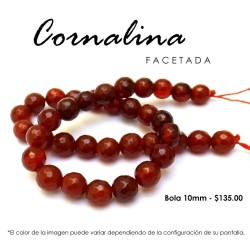 Cornalina facetada 10mm