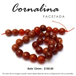 Cornalina facetada 12mm