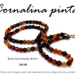 Cornalina pinta bola facetada 4mm