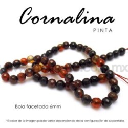 Cornalina pinta bola facetada 6mm