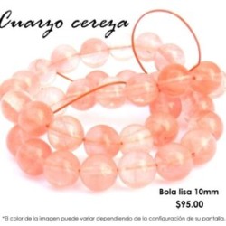 Cuarzo cereza bola lisa 10mm