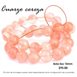 Cuarzo cereza bola lisa 10mm