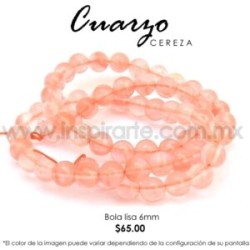 Cuarzo cereza bola lisa 6mm
