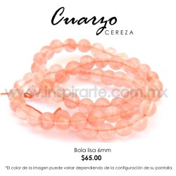 Cuarzo cereza bola lisa 6mm