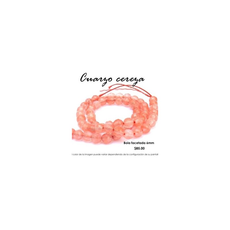 Cuarzo cereza facetado 6mm